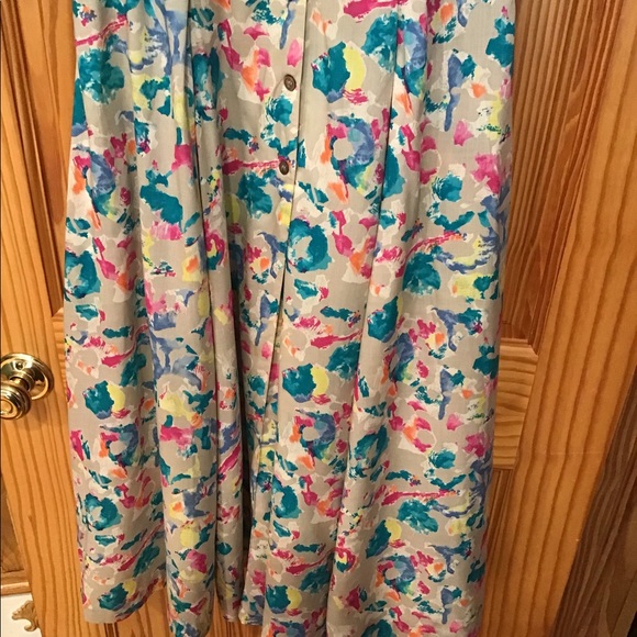 VINTAGE ESPRIT DRESS sz M - 80’s 90’s WATERCOLOR PRINT - Picture 5 of 12